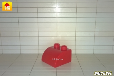Кубик скос 2х2 в 1х2 закругленный красный