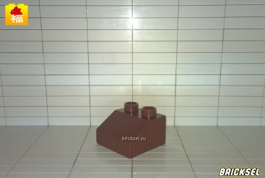 Кубик скос 2х2 в 1х2 темно-коричневый
