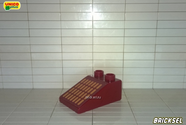 Кубик скос-козырек 2х3 с наклейкой бордовый