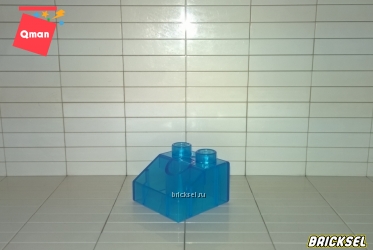 Кубик-скос 2х2 прозрачный синий