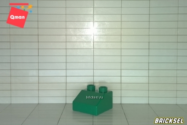 Кубик скос 2х2 в 1х2 темно-зеленый