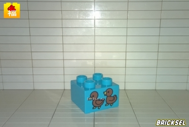 Кубик 2х2 голубой два коричневых утенка