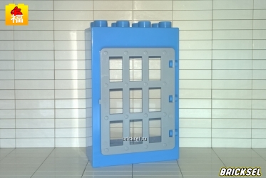 Аналог Дупло Дверь 2х4 светло-синяя с светло-серой решеткой, Аналоги Дупло
