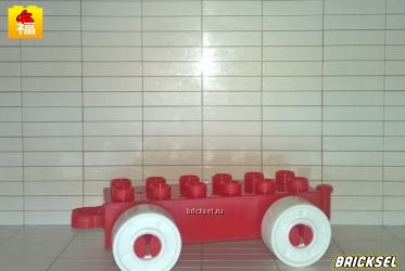 Колесная база 2х6 с белыми колесами красная