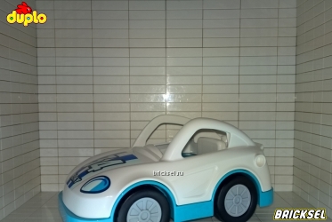 Машинка гоночная инерционная с цифрой 34, бело-голубая