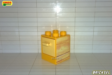Юнико Улей, тумба в комплекте с наклейками 2х2 темно-желтая, Оригинал UNICO, редкий