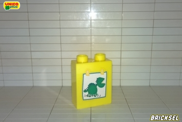 Юнико Кубик "Рисунок Динозавра" 1х2х2 желтый, Оригинал UNICO, не частый