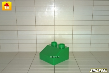 Кубик скос 2х2 в 1х2 зеленый
