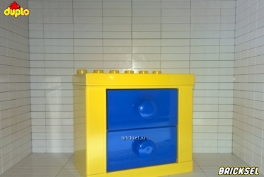 Тумба желтая с синими ящиками