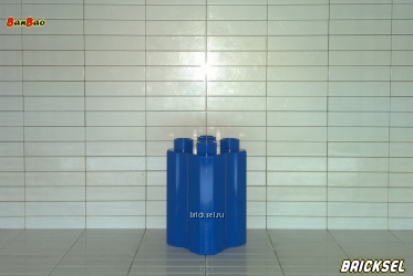 Кубик колонна 2х2х2 синяя резная