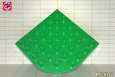 Пластина 6х6 со скругленным углом зеленая
